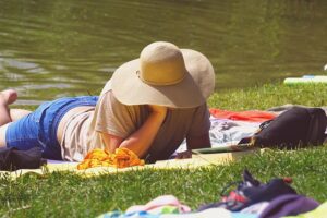woman enjoying summer reading of the Bible